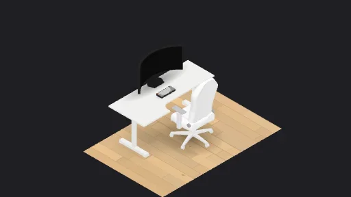 My Desk Setup — a 3-item desk setup built in 3D on JUDDESK