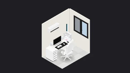 My Desk Setup — a 14-item desk setup built in 3D on JUDDESK
