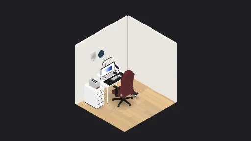 my future pc — a 17-item desk setup built in 3D on JUDDESK
