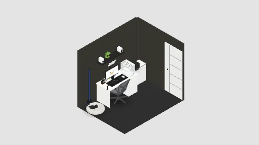 My Desk Setup — a 24-item desk setup built in 3D on JUDDESK