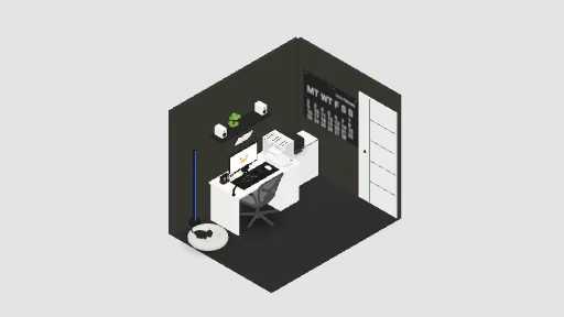 My Desk Setup — a 25-item desk setup built in 3D on JUDDESK