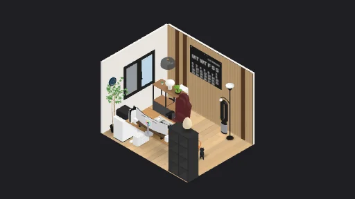 My Desk Setup — a 97-item desk setup built in 3D on JUDDESK