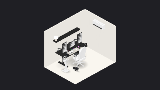 ห้องเว้ย — a 18-item desk setup built in 3D on JUDDESK