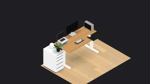 My Desk Setup — a 9-item desk setup built in 3D on JUDDESK