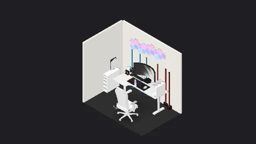 Streaming & audio setup — a 23-item desk setup built in 3D on JUDDESK