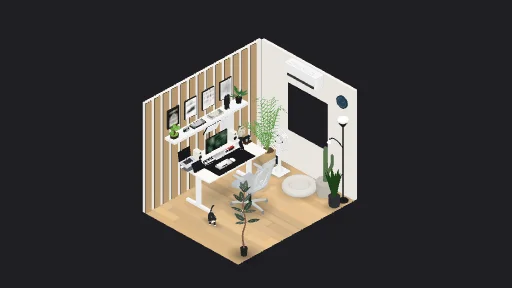 My Desk Setup — a 57-item desk setup built in 3D on JUDDESK