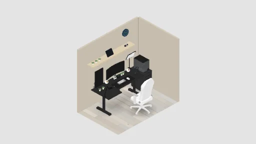 My Desk Setup — a 26-item desk setup built in 3D on JUDDESK