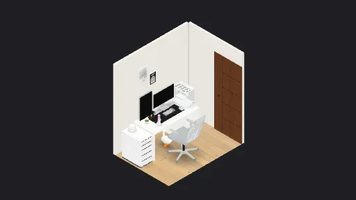 My Desk Setup — a 16-item desk setup built in 3D on JUDDESK