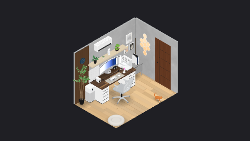 Dream Setup — a 37-item desk setup built in 3D on JUDDESK