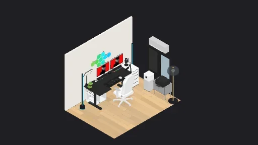 My Desk Setup — a 26-item desk setup built in 3D on JUDDESK