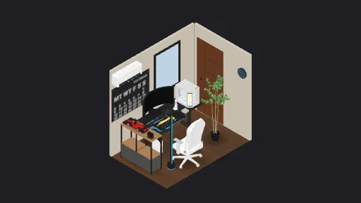 Kamar Gaming 1 — a 29-item desk setup built in 3D on JUDDESK
