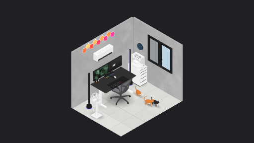 My Desk Setup — a 22-item desk setup built in 3D on JUDDESK