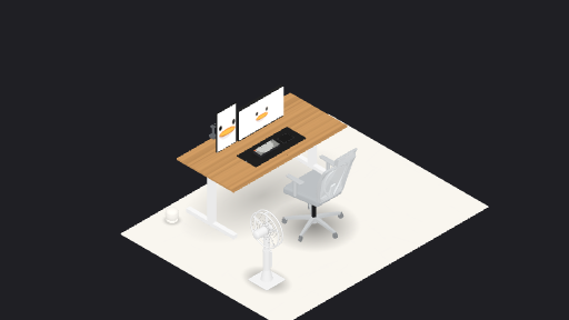 My Desk Setup — a 9-item desk setup built in 3D on JUDDESK