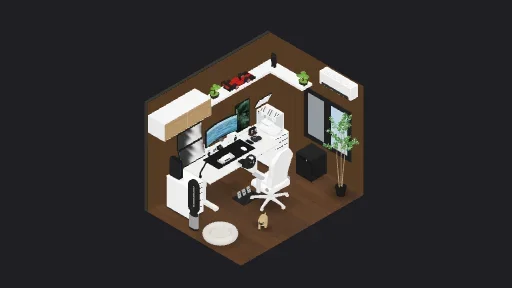 My Desk Setup — a 112-item desk setup built in 3D on JUDDESK