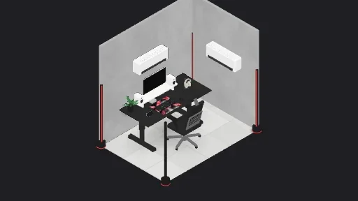 My Desk Setup — a 20-item desk setup built in 3D on JUDDESK