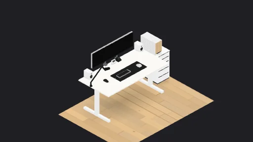 My Desk Setup — a 13-item desk setup built in 3D on JUDDESK