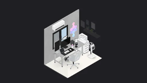 My Desk Setup — a 26-item desk setup built in 3D on JUDDESK