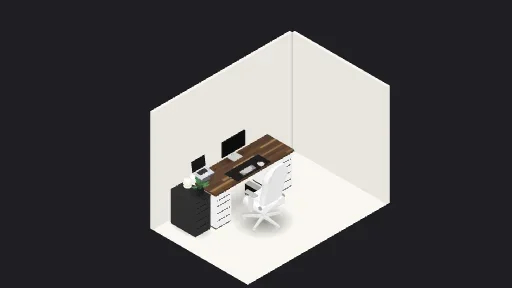 Mert — a 11-item desk setup built in 3D on JUDDESK