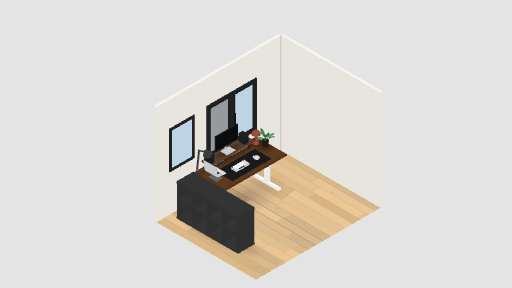 My Desk Setup — a 15-item desk setup built in 3D on JUDDESK