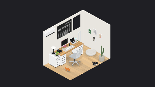 My Desk Setup — a 27-item desk setup built in 3D on JUDDESK