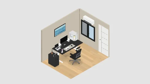 My Desk Setup — a 22-item desk setup built in 3D on JUDDESK