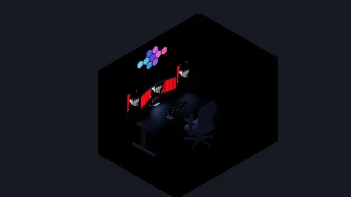 My Desk Setup — a 12-item desk setup built in 3D on JUDDESK