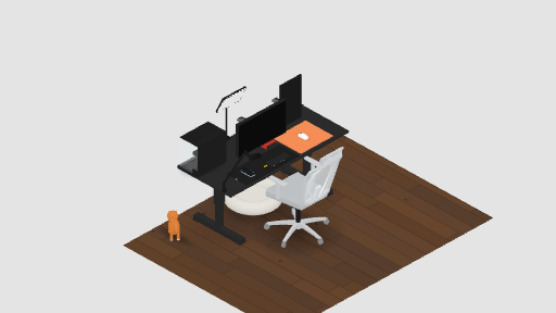 My Desk Setup — a 14-item desk setup built in 3D on JUDDESK