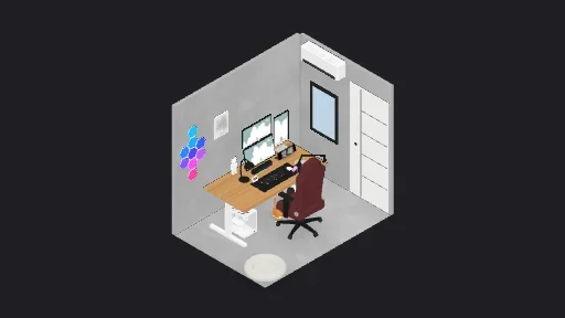 @wish — a 23-item desk setup built in 3D on JUDDESK