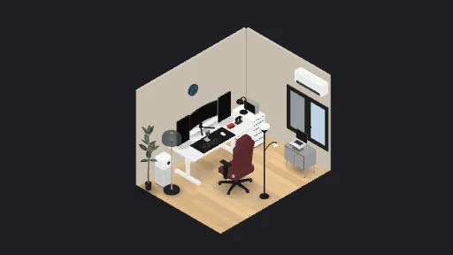 Roblox Creator Desk — a 22-item desk setup built in 3D on JUDDESK