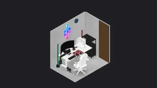 24-item desk setup — a 24-item desk setup built in 3D on JUDDESK