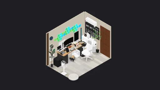 My Desk Setup — a 55-item desk setup built in 3D on JUDDESK