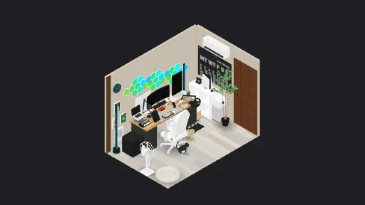 My Desk Setup — a 56-item desk setup built in 3D on JUDDESK