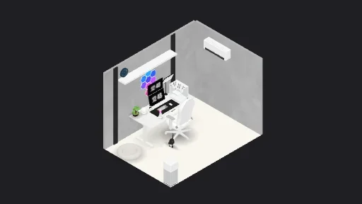 My Desk Setup — a 20-item desk setup built in 3D on JUDDESK