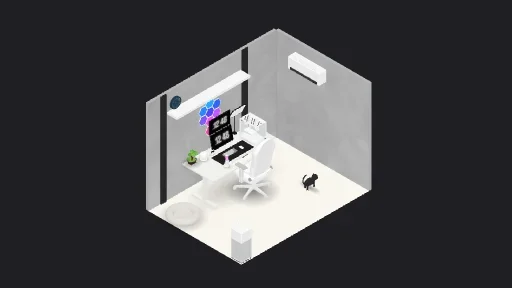My Desk Setup — a 20-item desk setup built in 3D on JUDDESK