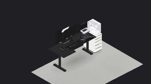 ไว้มีเงิน — a 13-item desk setup built in 3D on JUDDESK
