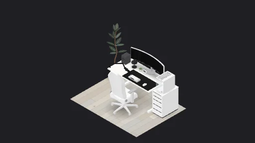 My Desk Setup — a 13-item desk setup built in 3D on JUDDESK