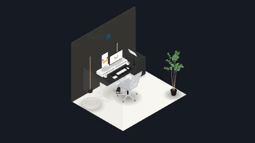Impian — a 23-item desk setup built in 3D on JUDDESK