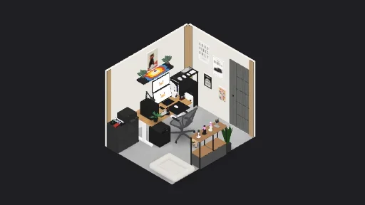 My Desk Setup — a 60-item desk setup built in 3D on JUDDESK