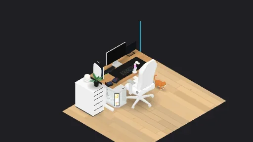 Setup gaming impian — a 16-item desk setup built in 3D on JUDDESK