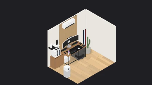 My Desk Setup — a 39-item desk setup built in 3D on JUDDESK
