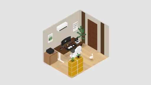 My room — a 31-item desk setup built in 3D on JUDDESK