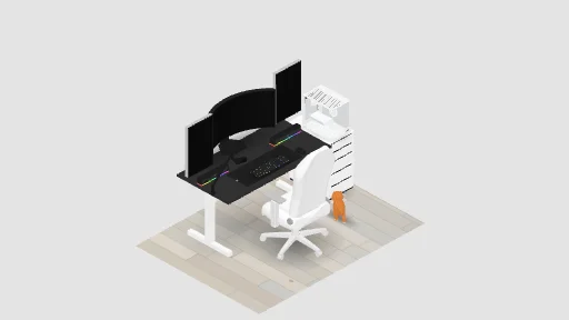 My Desk Setup — a 13-item desk setup built in 3D on JUDDESK