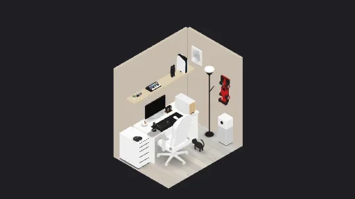 Streaming & audio setup — a 23-item desk setup built in 3D on JUDDESK