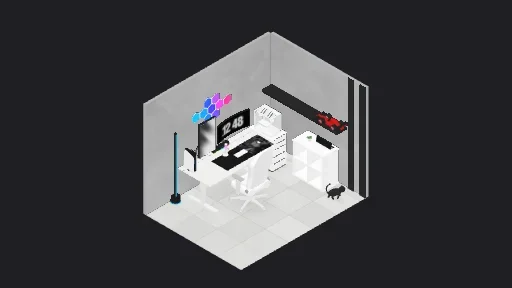 My Desk Setup — a 22-item desk setup built in 3D on JUDDESK