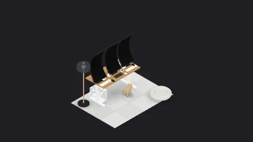 My Desk Setup i loove — a 18-item desk setup built in 3D on JUDDESK