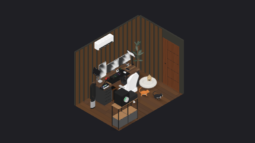 Racing sim — a 51-item desk setup built in 3D on JUDDESK
