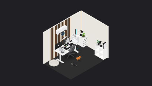 Anjay mabar setup sempurna — a 36-item desk setup built in 3D on JUDDESK
