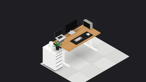 My Desk Setup — a 9-item desk setup built in 3D on JUDDESK