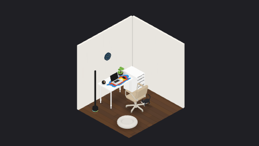 My Desk Setup — a 14-item desk setup built in 3D on JUDDESK
