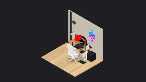 My Desk Setup — a 22-item desk setup built in 3D on JUDDESK